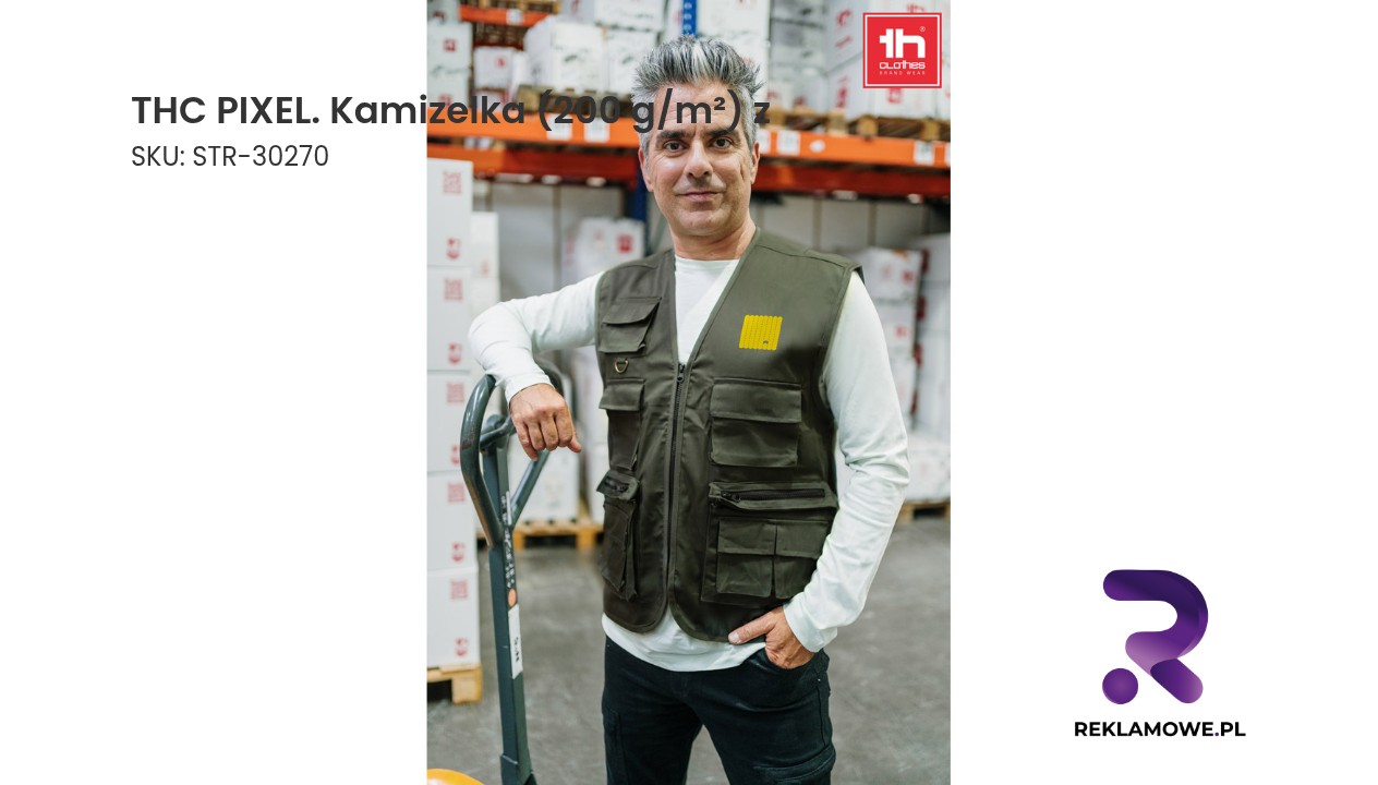 THC PIXEL. Kamizelka (200 g/m²) z poliestru i bawełny Kamizelka THC PIXEL 200 g/m²