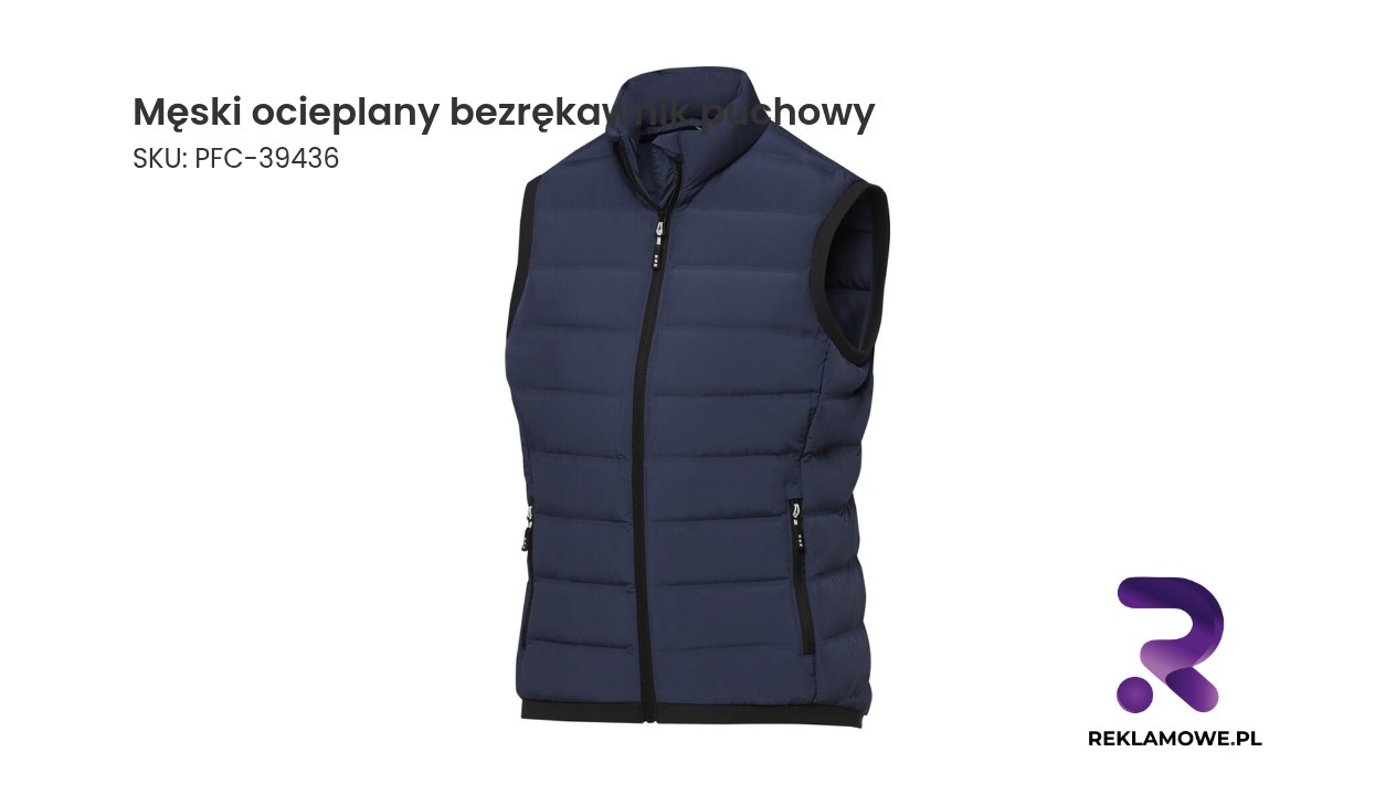 Męski ocieplany bezrękawnik puchowy - ciepły bezrękawnik męski na chłodne dni